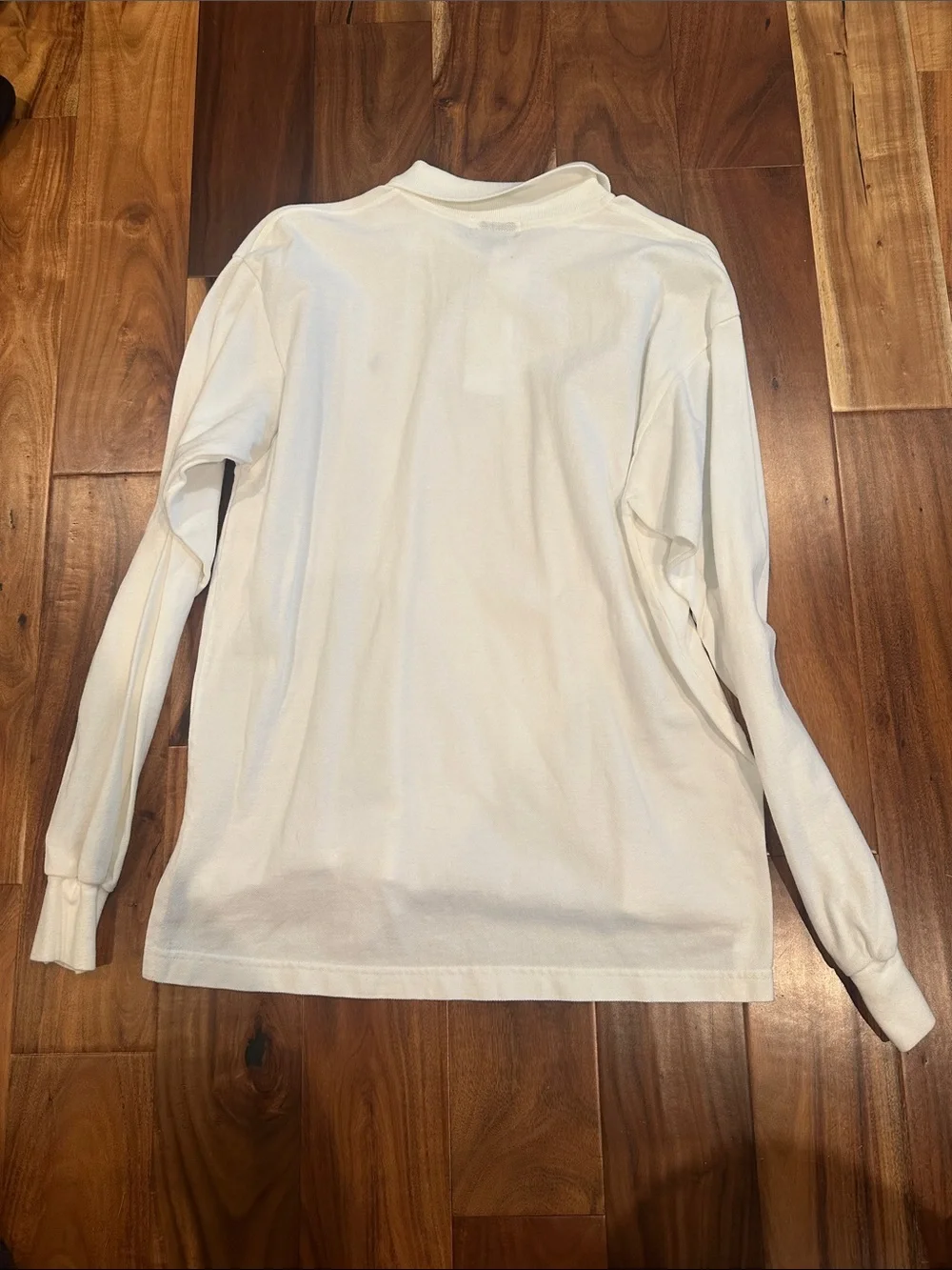 Ralph Lauren Off-White Long Sleeve Polo with Navy Horse